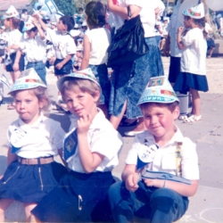 "Children celebrate the Independence Day at Sapphire Square in Netivot with flags and hats" (credit: גיטה מילר, license: CC BY)