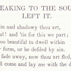 The Body Speaking to the Soul Which Just Left It, a poem by Rosa Emma Salaman (1842)