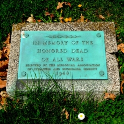 "In Memory of the Honored Dead of All Wars," a memorial marker established by Syracuse and Onondaga Counties, New York