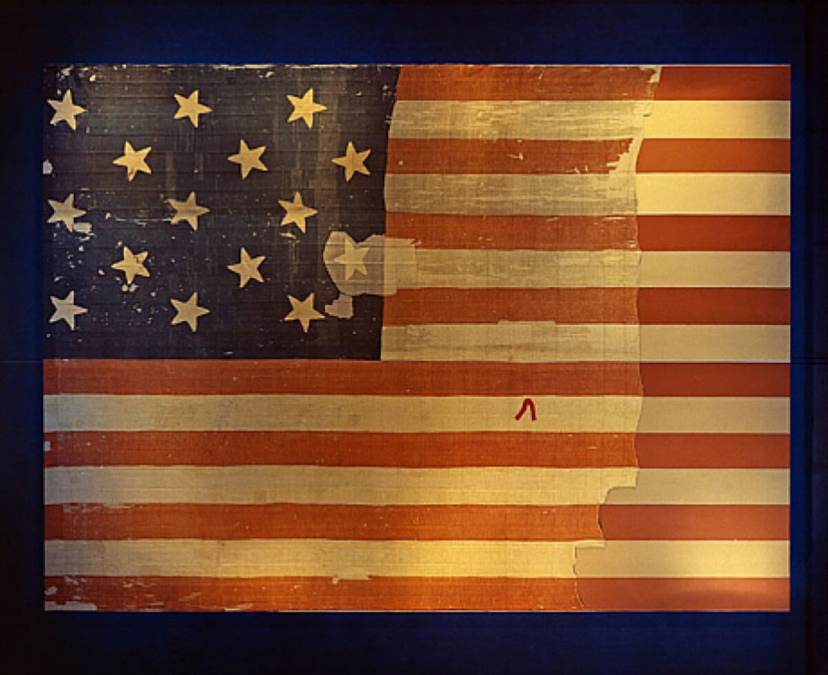 American Flag Star Spangled Banner Lyrics Vintage Sign