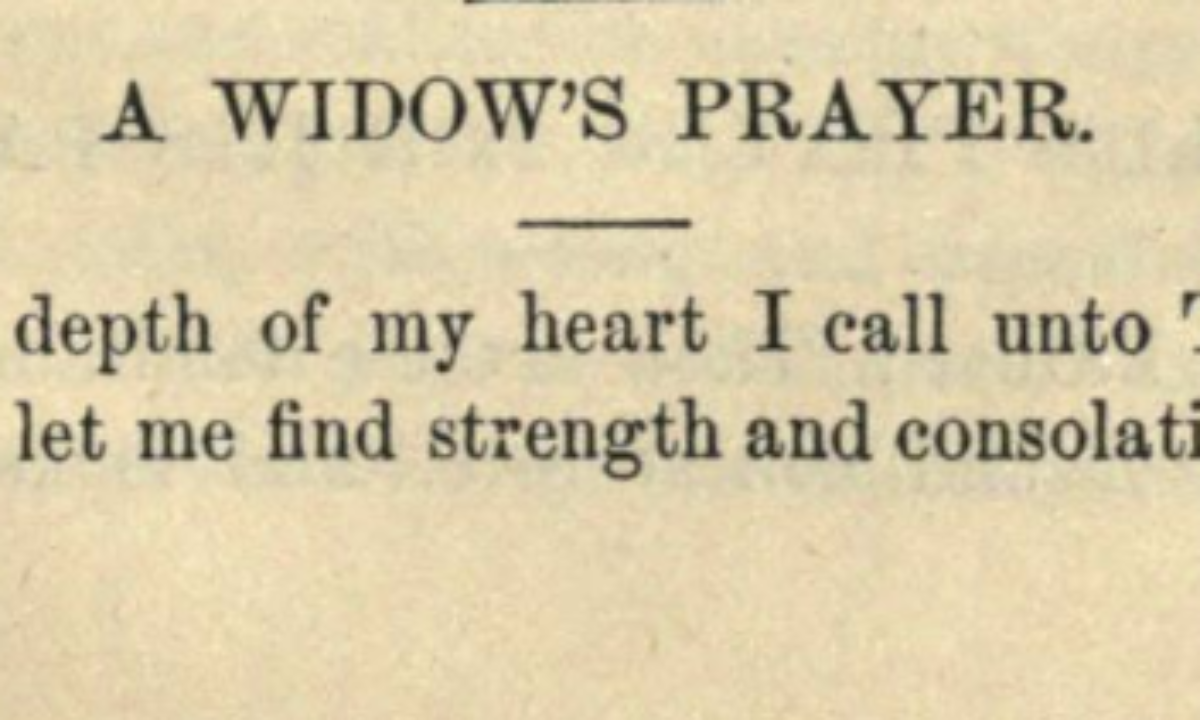 A Widow's Prayer, by Rabbi Moritz Mayer (1866) • the Open Siddur 