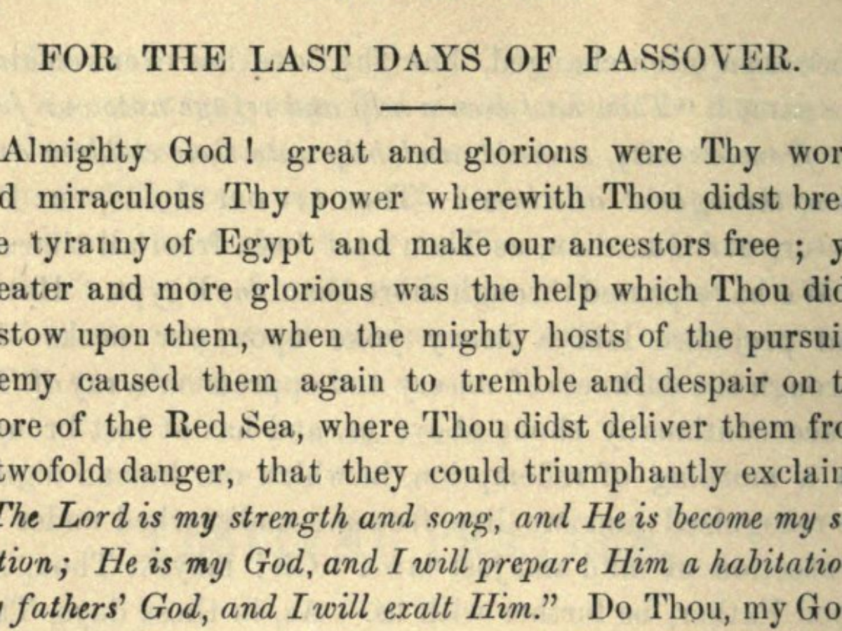 Prayer] for the Last Days of Passover, by Rabbi Moritz Mayer (1866 