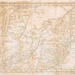 "Map of the northern parts of the United States of America." An 1804 map of States north of Virginia and Kentucky, to include the Northwest Territories. Cropped image derived from the digial image shared by the Lionel Pincus and Princess Firyal Map Division, The New York Public Library Digital Collections.