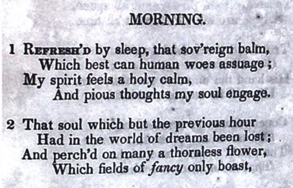 Refreshed By Sleep, That Sovereign Balm – a hymn on “Morning” by Penina Moïse (Ḳ.Ḳ. Beth Elohim 1842)