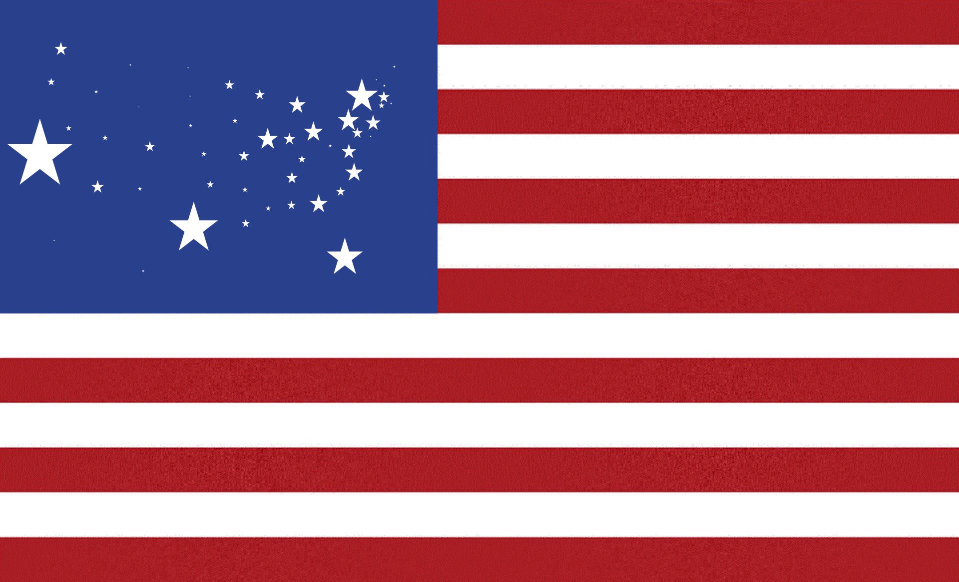 Flag of the United States with star sizes relative to population (OmarZlada 2021)