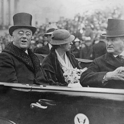 Franklin D. Roosevelt, Eleanor Roosevelt, and Joseph Robinson in Washington, Washington, D.C. 4 March 1933