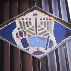 Stained glass windows at the entrance to Sephardic Bikur Holim synagogue, Seward Park, Seattle, Washington, U.S. (credit: Joe Mabel, license: CC BY-SA) - retouched (for improved brightness) by Aharon Varady