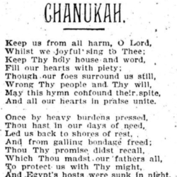 Chanukah (The Hebrew Standard, 8 December 1893), p. 1 col. 1