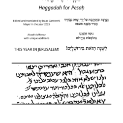 Haggadah for Any Year 5785 (Isaac Gantwerk Mayer 2025) - title