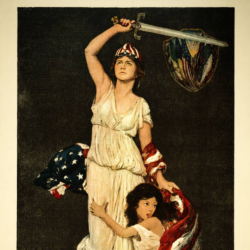A personification of Columbia from the poster "They Shall Not Perish" (American Committee for Relief in the Near East 1918)